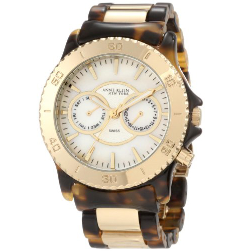Anne Klein New York Women's 122024WMTO Multi-Function and Gold-Tone Tortoise Resin Bracelet Watch $64.99 (67%off)