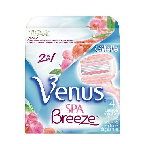 夏日除毛大作战！Gillette Venus吉列维纳斯Spa Breeze微风女士剃毛刀头4个装 $13.27(17%off)