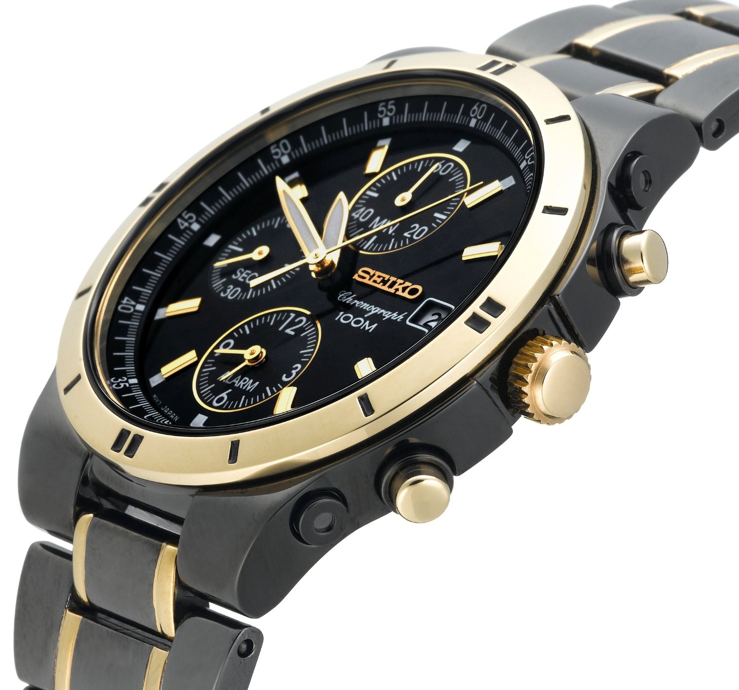 Seiko Men's SNAA30 Alarm Chronograph Black Ion Watch  $189.83(58%off)  