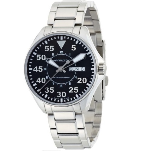 Hamilton Men's H64425135 Khaki Night Pilot Black Day Date Dial Watch, only $579.00, free shipping