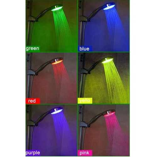 6-color LED Continuously Color Changing Bathroom Hand Shower,chrome $7.09