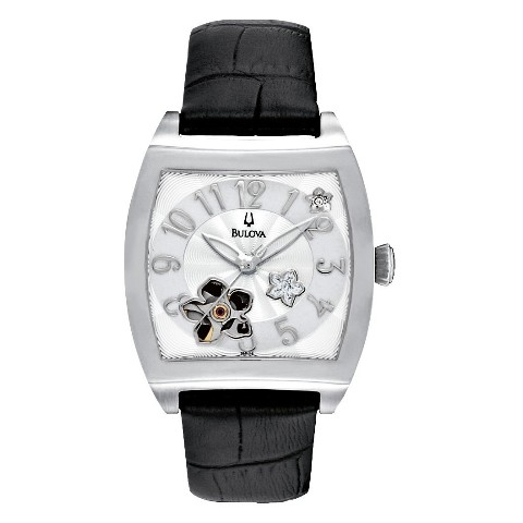 又降！Bulova寶路華女式花形圖案錶盤鏤空式手錶 現僅售$124.86免運費
