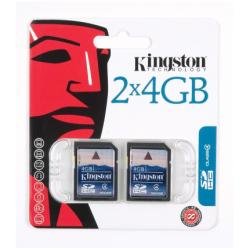 Kingston 4 GB Class 4 SDHC Flash Memory Card 2-Pack SD4/4GB-2P $6.95
