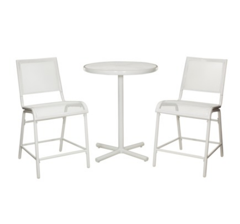 Target--LaSalle 白色庭院椅子組合三件套3-Piece Mesh Patio Bar Height Bistro Furniture Set $69.65 (65%off)