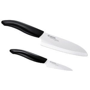 Kyocera Revolution Series Paring and Santoku Knife Set, White Blade $49.75 +free shipping