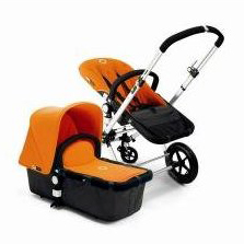 Bugaboo Cameleon Stroller - Dark Grey Base/Orange Canvas Tailored Fabric Set  $799 