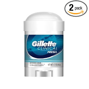 吉列Gillette Clinical Strength 高級止汗劑 2瓶裝（每瓶1.7盎司） $12.23