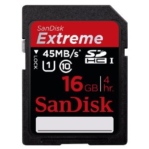 SanDisk Extreme系列 45MB/s 16GB SDHC快閃記憶體卡 $15.99