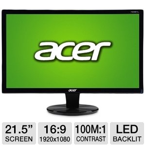 Acer P216HL 21.5in HD LED LCD Monitor - Refurbished $89.99