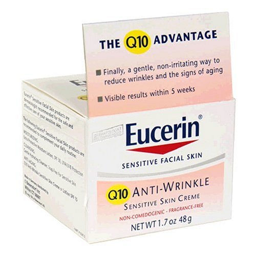 Eucerin Sensitive Facial Skin Q10 Anti-Wrinkle Sensitive Skin Creme, 1.7-Ounce Jars (Pack of 2) $17.75