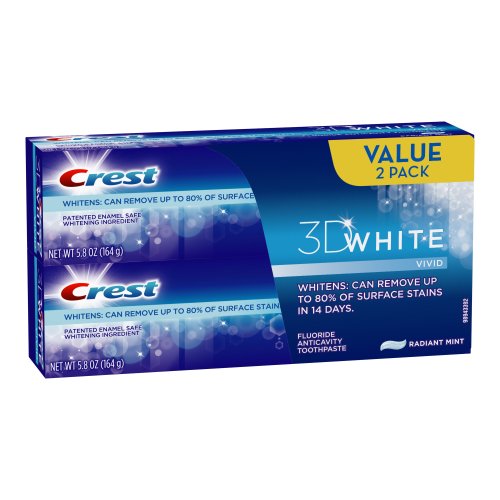 Crest 3d White Vivid Fluoride Anticavity Radiant Mint Toothpaste Twin Pack 11.6 Oz $6.05 