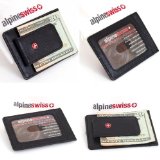 Alpine Swiss Money Clip Front Pocket Wallet Genuine Leather Magnet Clip $6.99