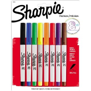 Sharpie 極細筆尖 彩色永久記號筆 8支， 現僅售$3.87