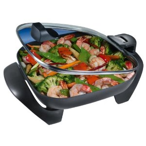 Oster SH12 12-Inch Skillet with Hinged Lid, Black $24.50