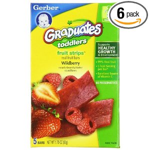 Gerber Graduates Fruit Strips, Wildberry, 5-Count Bars (Pack of 6) $16.44