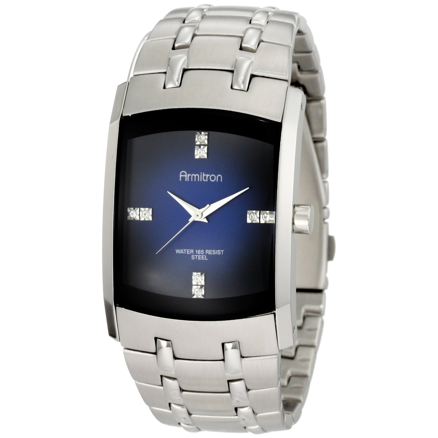 Armitron Men's 204507DBSV Swarovski Crystal Accented Silver-Tone Blue Degrade Dial Dress Watch  $48.00