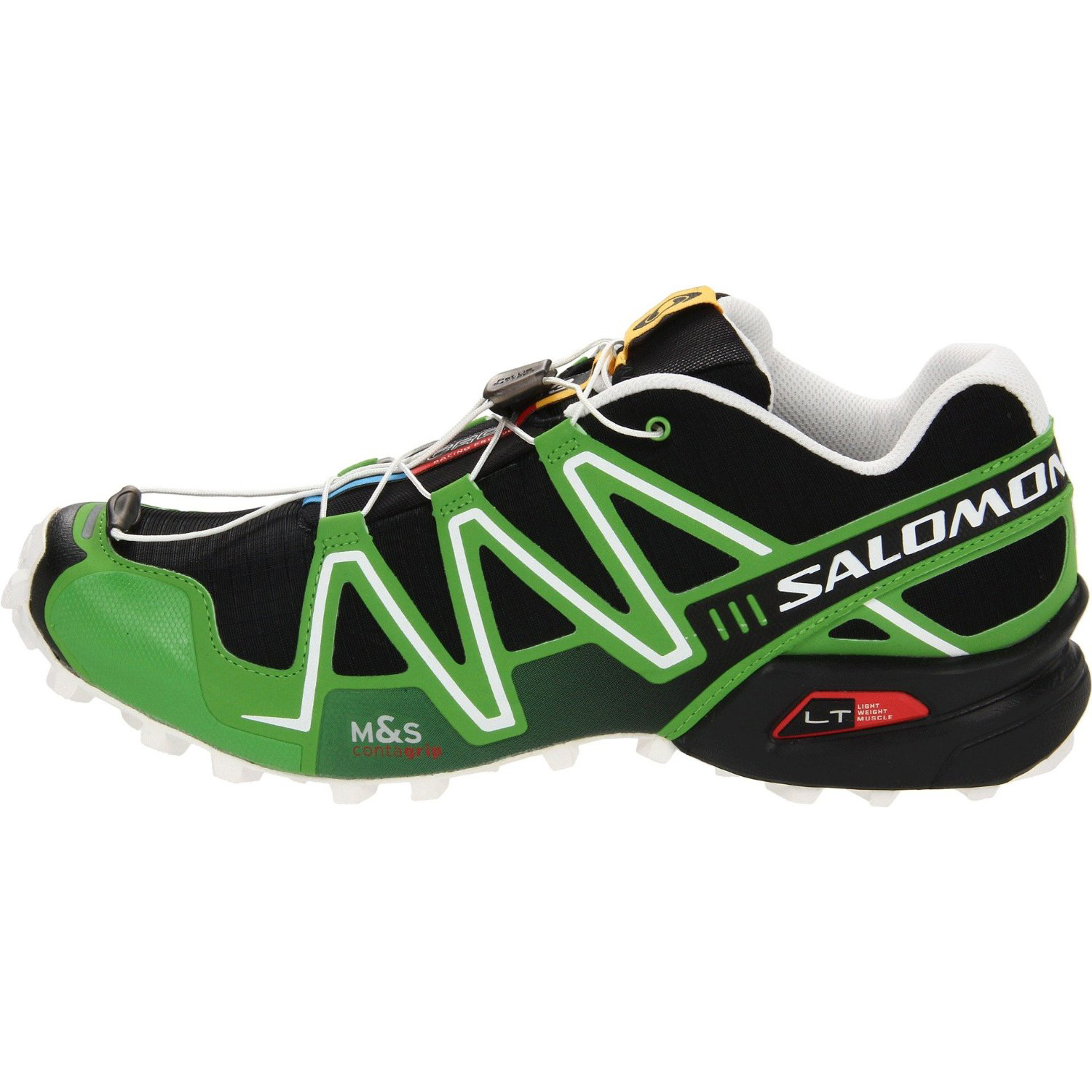 Salomon Men's Speedcross 3 Trail Running Shoe (Black/Light Green-X/Cane)  $95.56