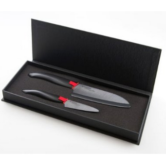 闪购！Kyocera Revolution Paring and Santoku 陶瓷刀具组合（黑色款）$62.95