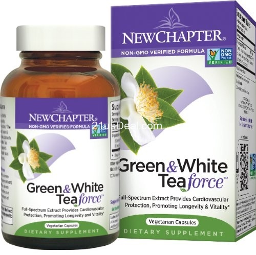  New Chapter 新章有機綠茶白茶萃取精華60粒裝，原價$28.95，現僅售 $15.40，免運費