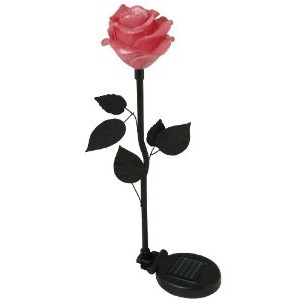 Moonrays 91405 Solar Powered Flower Light, Pink Rose Fixture $14.00
