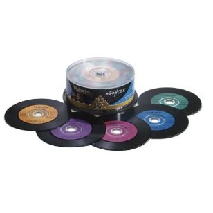 Verbatim Digital Vinyl 700 MB Multicolor CD-R Spindle (25 Discs) $13.84