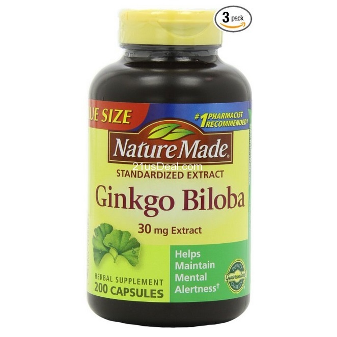 Nature Made Ginkgo Biloba 30mg, 200 Capsules (Pack of 3) $30.83
