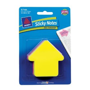 Avery Sticky Notes, See-Through, 2.75 x 2.75 Inches, Yellow and Magenta, 300 Sheets (22616)  $4.41