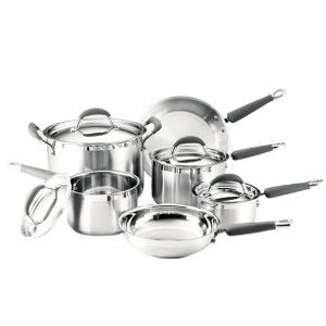 KitchenAid Gourmet Essentials 拋光不鏽鋼10件套鍋具組合  $118.02