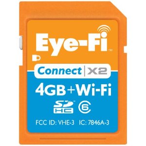 Eye-Fi 4 GB Connect X2 SDHC Class 6 Wireless Flash Memory Card (EYE-FI-4CN-FF) $28.00