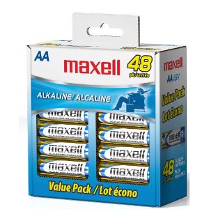 白菜价！Maxell 723443 LR6 AA碱性电池（48颗装）$8.54