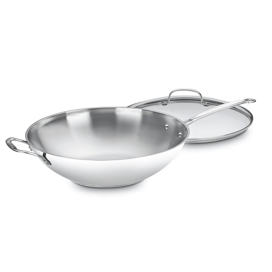 Cuisinart 726-38H Chef's Classic Stainless 14-Inch Stir-Fry Pan with Helper Handle and Glass Cover, only $37.49