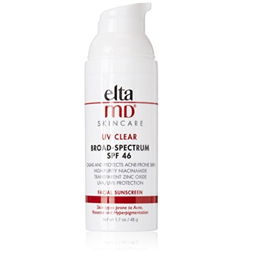 EltaMD UV Clear Facial Sunscreen Broad-Spectrum SPF 46 for Sensitive or Acne-Prone Skin, Oil-free, Dermatologist-Recommended Mineral-Based Zinc Oxide Formula., $28.12