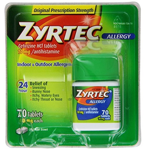 銷售第一！史低價！Zyrtec仙特敏  抗過敏靈，70片，原價$58.26，現僅售 $12.75，免運費
