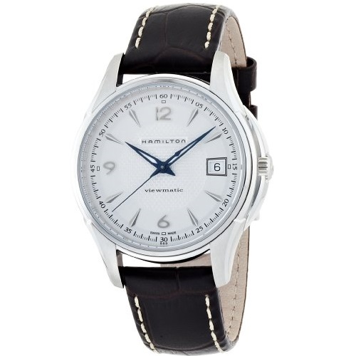 Hamilton Men's H32455557 JazzMaster Viewmatic Silver Dial Brown Strap Watch, only $449.00, free shipping