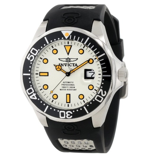 Invicta Men's 11753BYB Grand Diver Automatic Black Dial Polyurethane Watch $129.99+free shipping