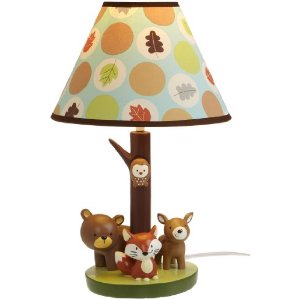 Carter's Forest Friends Lamp Base And Shade, Tan/Choc, 5.5 X 12