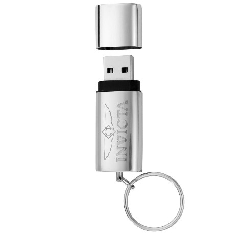 Invicta IPM133 Silver Tone 4GB USB Flash Drive Key Chain $8.88