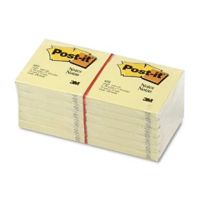 Post-it 黄色便笺贴100片x12 现打折78%仅售$5.00