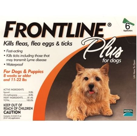 Merial Frontline Plus Flea and Tick Control for 0 to 22-Pound Dogs and Puppies, 6-Pack $49.00+free shipping