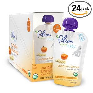 Plum Organics 南瓜香蕉口味有機嬰兒水果泥24袋裝（每袋4.22盎司）  $13.61 