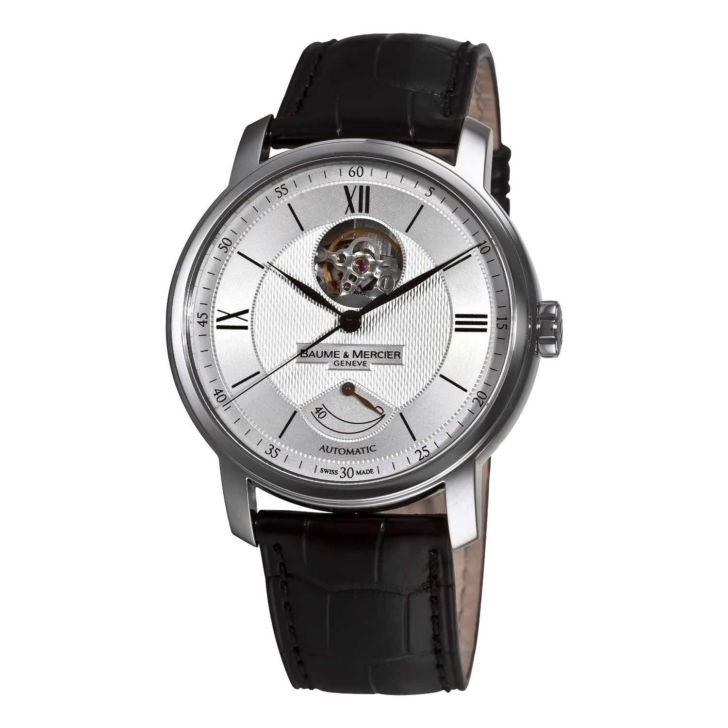 Baume Mercier Men's 8869  Executives Open Silver Guilloche Dial Watch  $2,959.94