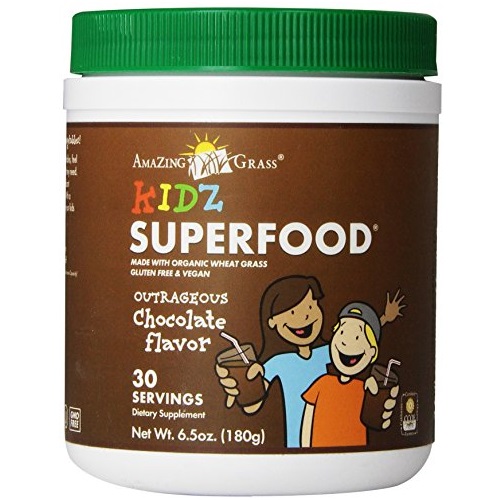 史低价！Amazing Grass儿童超级食物粉，6.5oz，巧克力味，现点击coupon后仅售$13.49，免运费