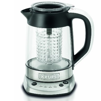 KRUPS FL700D50 Electric Kettle with incorporated tea infuser, temperature settings and keep warm feautres, Glass and Stainless Steel, only $72.51, free shipping