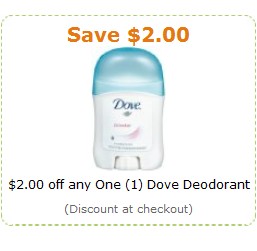 Extra 5% off + $2 off Dove Antiperspirants and Deodorants 