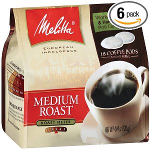 MELITTA Coffee Pods, Medium Roast, 4.44-Ounce (Pack of 6) $20.33+free shipping