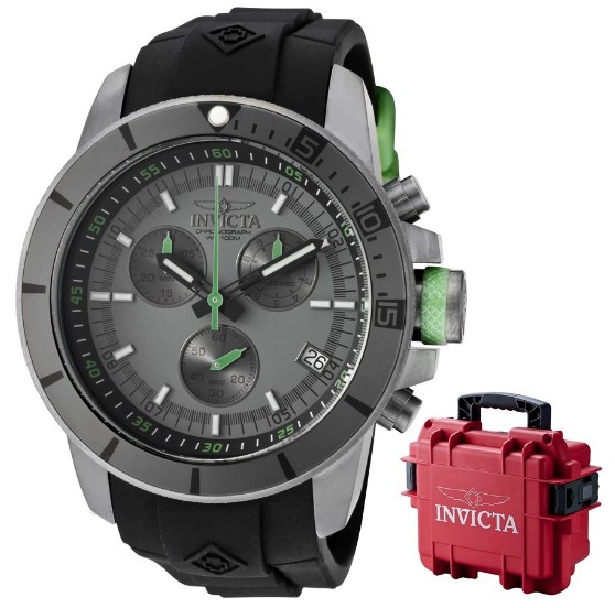 Invicta Men's 11746BRB Pro-Diver Chronograph Gunmetal Dial Black Polyurethane Watch $99.99+free shipping
