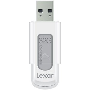 Lexar JumpDrive S50 32 GB USB Flash Drive LJDS50-32GASBNA (White)，$9.95  & FREE Shipping