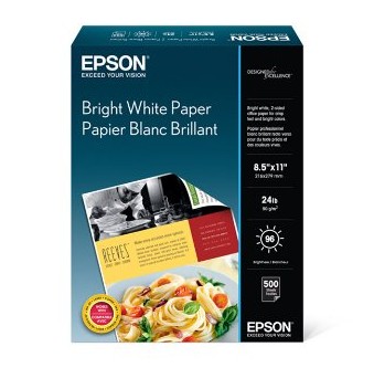 Epson Bright White Paper (8.5x11 Inches, 500 Sheets) $4.49