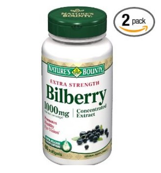 Nature's Bounty Extra Strength Bilberry 1000mg Softgels, 60 Count (Pack of 2) $13.28