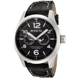 Invicta Men's 0764 II Collection Black Dial Black Leather Watch $55.05